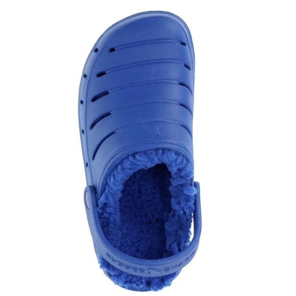 Rugged Shark Kids Lined Sherpa Style Fabric Clog shoes size 2 NWT - Picture 3 of 7